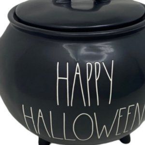 NWT Rae Dunn "HAPPY HALLOWEEN" Large Black Cauldron